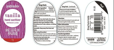 Hand Sanitizer (Vanilla Hand Sanitizer 1.5oz)
